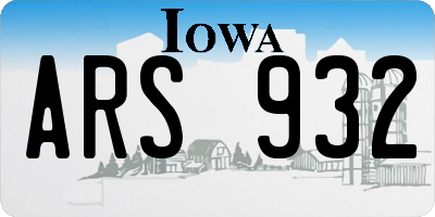 IA license plate ARS932