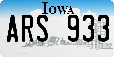 IA license plate ARS933
