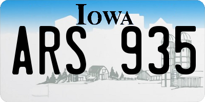 IA license plate ARS935