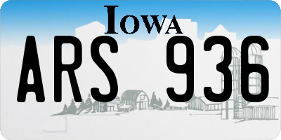 IA license plate ARS936