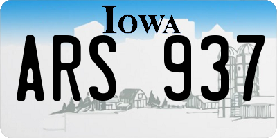 IA license plate ARS937