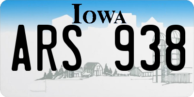 IA license plate ARS938