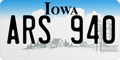 IA license plate ARS940
