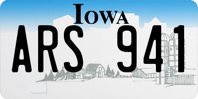 IA license plate ARS941