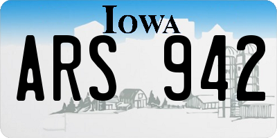 IA license plate ARS942
