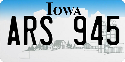 IA license plate ARS945