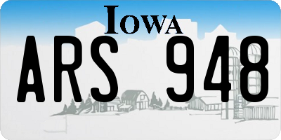 IA license plate ARS948