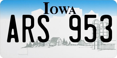 IA license plate ARS953