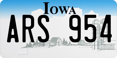 IA license plate ARS954