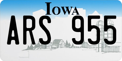 IA license plate ARS955