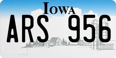 IA license plate ARS956