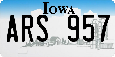 IA license plate ARS957