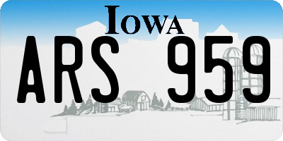 IA license plate ARS959