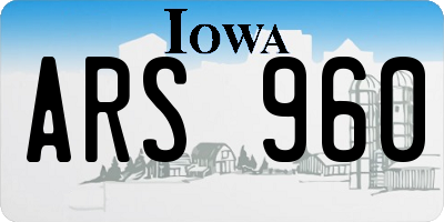 IA license plate ARS960