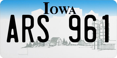 IA license plate ARS961