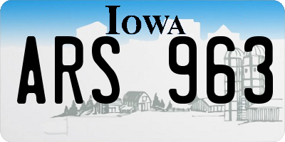 IA license plate ARS963