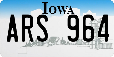 IA license plate ARS964