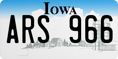 IA license plate ARS966