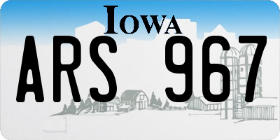 IA license plate ARS967