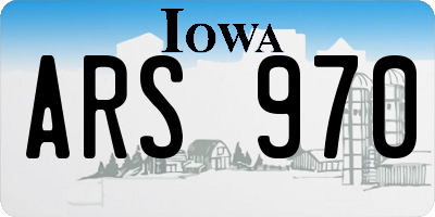 IA license plate ARS970