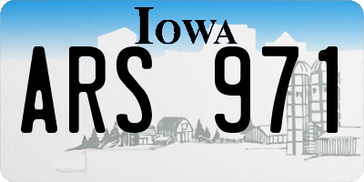 IA license plate ARS971
