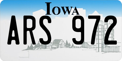 IA license plate ARS972