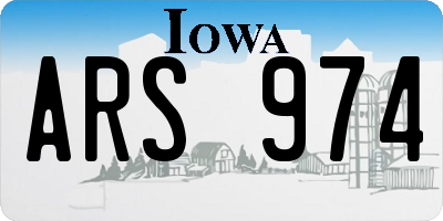 IA license plate ARS974