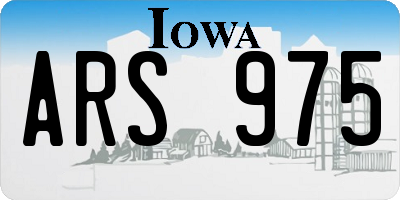 IA license plate ARS975