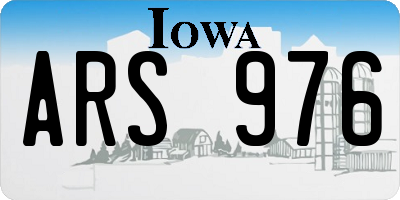 IA license plate ARS976