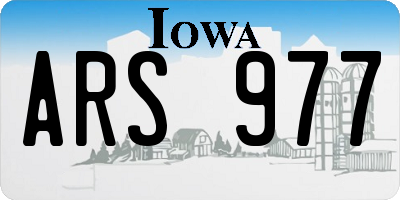 IA license plate ARS977