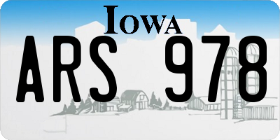 IA license plate ARS978