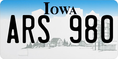 IA license plate ARS980