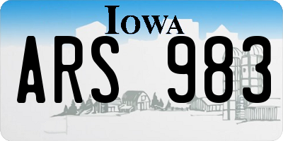IA license plate ARS983