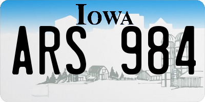 IA license plate ARS984