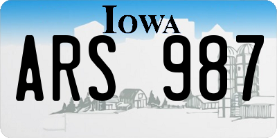 IA license plate ARS987