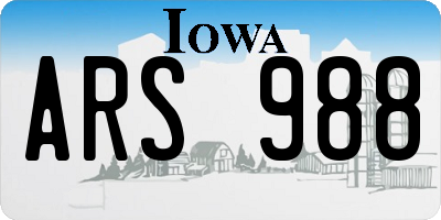 IA license plate ARS988