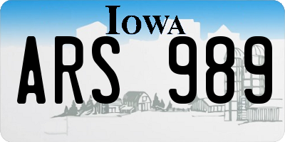 IA license plate ARS989
