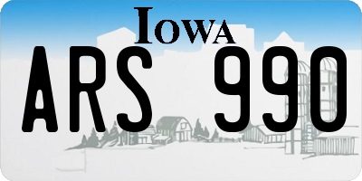 IA license plate ARS990