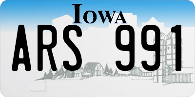 IA license plate ARS991