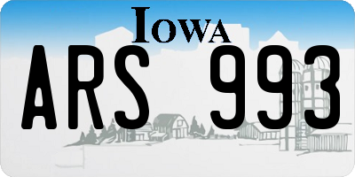 IA license plate ARS993