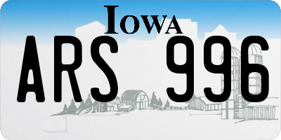 IA license plate ARS996