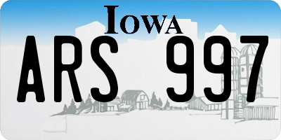 IA license plate ARS997