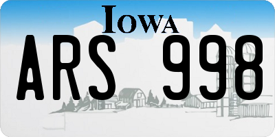 IA license plate ARS998