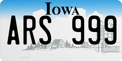 IA license plate ARS999