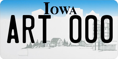 IA license plate ART000