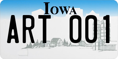 IA license plate ART001