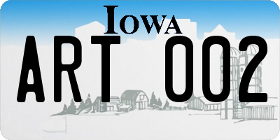 IA license plate ART002