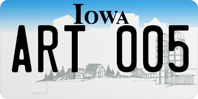 IA license plate ART005