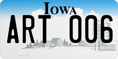 IA license plate ART006