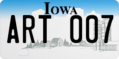 IA license plate ART007